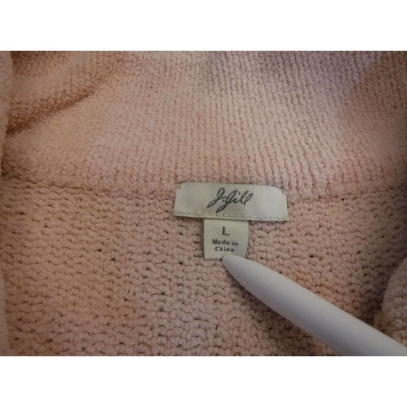 J Jill womans large v neck full zip pink sweater - Picture 3 of 7